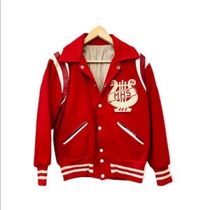 Vintage MHS US MILITARY BAND SpeedLine *36 Red Jacket  SMALL with Patches! RARE